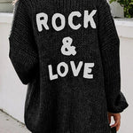 Drop Shoulder Open Front Knit Oversized Sweater Cardigan