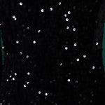 A-Line High Waisted Sequined Split-Joint Zipper Round-Neck Maxi Dresses
