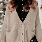 Elegant Commuter Pocket Long Sleeve Loose Sweater