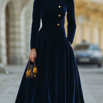 Natalia | A-Line Dress Featuring Elegant Gold Accents