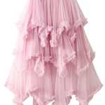 Cake skirt mid-length high waist big swing fluffy fairy gauze dress long skirt