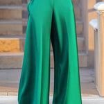 Loose Three-Quarter Sleeves Solid Color V-Neck Jumpsuits