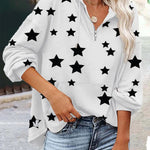 Women's V-neck Star Sweatshirt