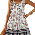 Womens Summer Sundress Boho Floral Casual Tank Dresses