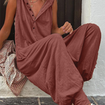 Ryker Pocketed Half Button Hooded Jumpsuit