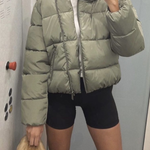Stand Collar Zipper Windproof Cotton Coat