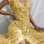 Women's Shift Dress  Short Sleeve Floral Button Front Print Summer