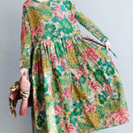 National Style Flower Printed Long Dress