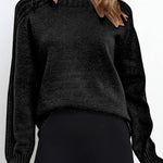 Casual Solid Patchwork Turtleneck Tops