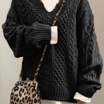 Knitted Pattern Casual Knit Sweater