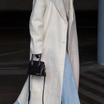 Warm coat long sleeve lapel women's plush top women's coat