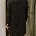 Looking Fabulous Tweed Satin Bow Patchwork Pocket H-line Mini Dress