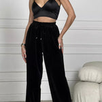 Golden Velvet Wide -legged Pants Straight Velvet Pants