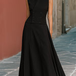 Sleeveless Double-Breasted Tailored Maxi Dress