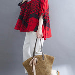Original Printing Batwing Sleeve T-Shirts Tops