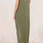 SOLID COLOR POCKET SLING VEST DRESS