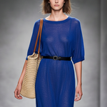 Women's Minimalist Sheer Knit Short-sleeved Midi Dress