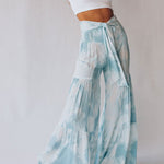 Tie-dye Printed Waisted Flared Track Pants