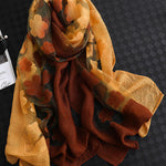 Original Floral Sun-Protection Silk Scarf
