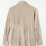 Golden Velvet Loose Fit Chest Pockets Buttoned Shirt