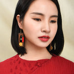 Original Geometry Split-Joint Wooden Earrings Accessories