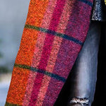 Loose Three-Quarter Sleeves Contrast Color Plaid Split-Joint Lapel Outerwear Windbreakers Woolen Coat