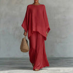 Cristina™ | Two-Piece Set with Long Sleeves and Wide Leg Pants