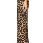 Minka Chiffon Leopard Elastic Waist Pocketed Loose Cargo Pants