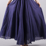 Casual A-Line Elastic Waist Solid Color Skirts