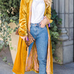 Velvet cardigan buttonless outerwear sweater