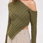 Off-Shoulder Knitted Crop Top