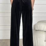 Golden Velvet Wide -legged Pants Straight Velvet Pants