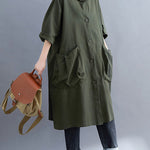 Loose Hooded Trench Long Coat