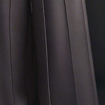 High Waisted Elasticity Pleated Pockets Solid Color Zipper Wide Leg Pants