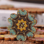 About 100Pcs Multi-Color Floral Pattern Buttons