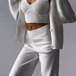 Chic V-neck Knitted Three-piece Set