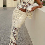 Summer Getaway Look Crochet Lace Irregular Hem Loose Tank Top