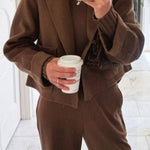 Short lapel wool coat