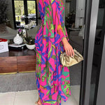 Bodycon Sleeveless Asymmetric Pleated Printed One-Shoulder Maxi Dresses