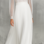 Women's Elegant White Chiffon Long-sleeved Maxi Dress