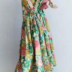 National Style Flower Printed Long Dress