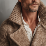 Men's Classic Retro Tough Style Double-breasted Lapel Knitted Cardigan