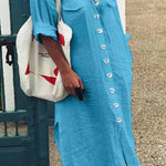 Casual Solid Patchwork Turndown Collar Shirt Dress Dresses(3 Colors)