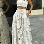 Next Trip Floral Embroidery Crochet Lace Crop Tank Top