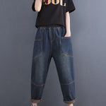 Artistic Retro Loose Elasticity Jean Pants