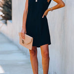 Halter Lace Trim Solid Mini Dress