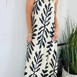 Floral Unique Printed One Shoulder Pocketed Loose Maxi Dress