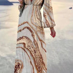 Check Her Stories Marble Print Party/Vacation Dress