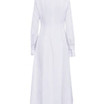 A-Line Flared Sleeves Buttoned Solid Color Split-Joint Split-Side Lapel Maxi Dresses Shirt Dress