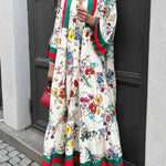 Resort Floral Print Bell Sleeve Maxi Dress